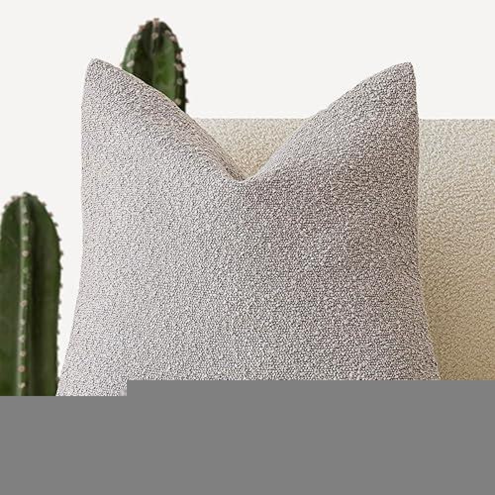 Foindtower Decorative Textured Boucle Throw Pillow Covers Accent Solid Pillow Cases Neutral Soft Cozy Couch Cushion Case For Cha