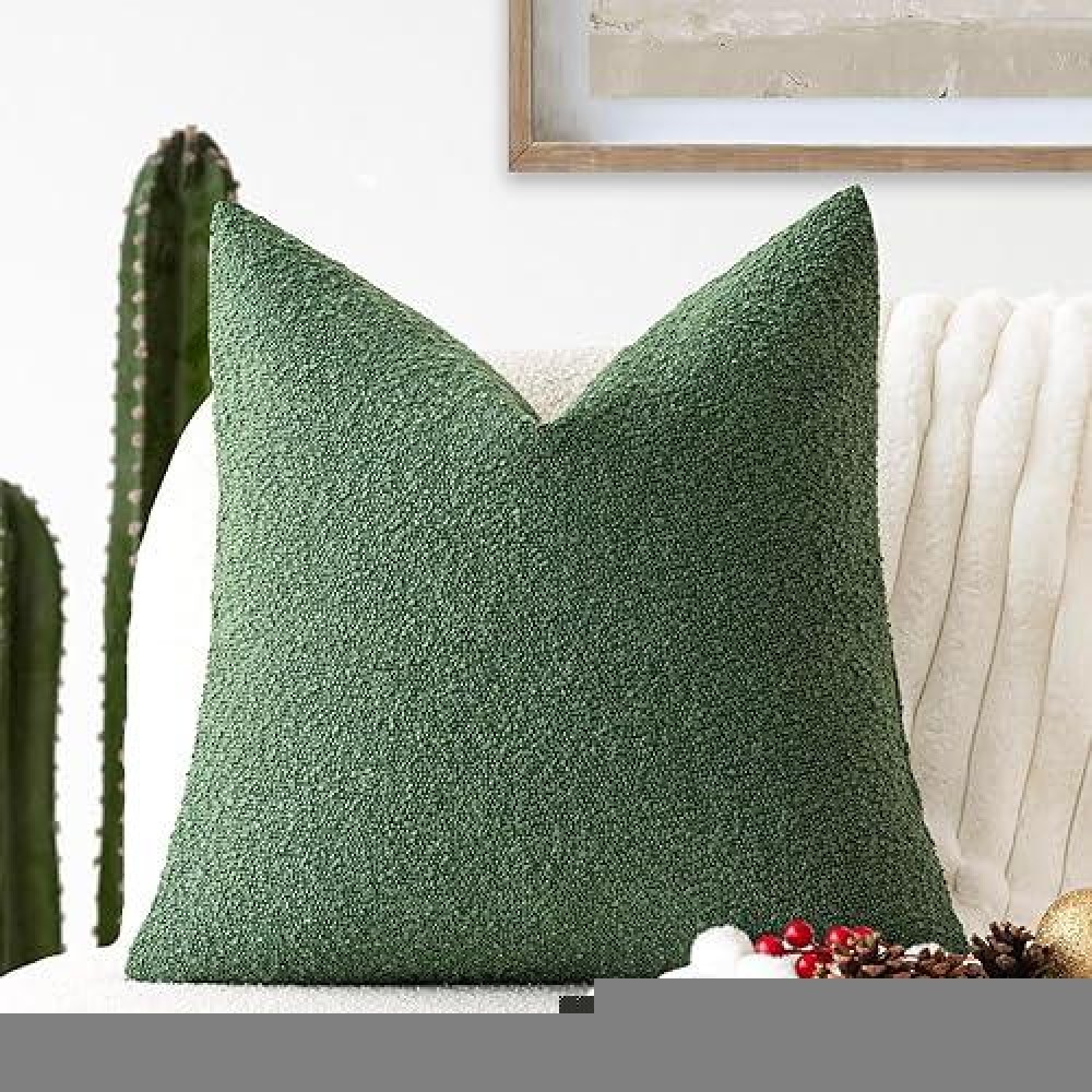 Foindtower Decorative Textured Boucle Throw Pillow Covers Accent Solid Pillow Cases Neutral Soft Cozy Couch Cushion Case For Cha