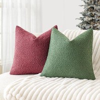 Foindtower Decorative Textured Boucle Throw Pillow Covers Accent Solid Pillow Cases Neutral Soft Cozy Couch Cushion Case For Cha