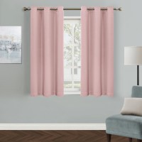 Mysky Home Light Pink Curtains For Bedroom Grommet Room Darkening Curtain 54 Inch Long Kitchen Curtains For Small Windows Ther