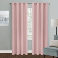 Mysky Home Pink Curtains For Living Room 84 Inch Long Grommet Nursery Room Darkening Curtain For Girls Bedroom Amazing Triple