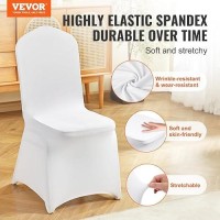 Vevor 30 Pcs Flatfront Chair Covers Polyester Spandex Chair Cover Stretch Slipcovers Wedding Holiday Banquet Party Celebra