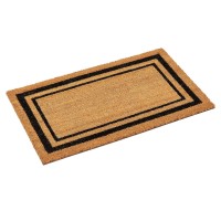 Kempf Double Border Large Coco Coir Mat Rubber Vinyl Backing Great For Double Doors Indoor Outdoor Entrance Rug 36 X 48Inch