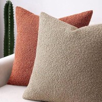 Miulee Pack Of 1 Fall Burnt Orange Boucle Throw Pillow Cover 12X20 Inch Decorative Couch Pillow Cover Textured Accent Solid Pillow Case Soft For Cushion Chair Sofa Bedroom Livingroom Home Decor