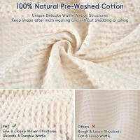 Phf 100 Cotton Waffle Weave Blanket California King Size 120X 120 Washed Soft Lightweight Breathable Oversize Huge Blanket