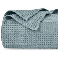 Phf 100 Cotton Waffle Weave Blanket King Size 104 X 90Lightweight Washed Soft Breathable Blanket For All Season Perfect B