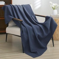 Phf 100 Cotton Waffle Weave Throw Blanket 50 X 60Lightweight Washed Soft Breathable Blanket For Adults And Kidsperfect Bl