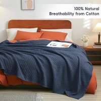 Phf 100 Cotton Waffle Weave Throw Blanket 50 X 60Lightweight Washed Soft Breathable Blanket For Adults And Kidsperfect Bl