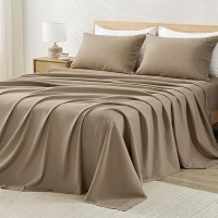 Andency Taupe Sheets King Set 4 Pieces Super Soft Sheets For King Size Bed Microfiber King Sheet Set Deep Pocket Up To 16