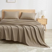 Andency Taupe Sheets Full Set 4 Pieces Super Soft Sheets For Full Size Bed Microfiber Full Sheet Set Deep Pocket Up To 16