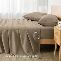 Andency Taupe Sheets Full Set 4 Pieces Super Soft Sheets For Full Size Bed Microfiber Full Sheet Set Deep Pocket Up To 16