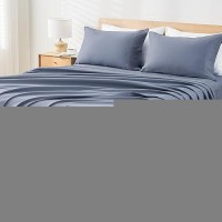 Andency Dark Blue Grey Sheets Queen Set 4 Pieces Super Soft Sheets For Queen Size Bed Microfiber Queen Sheet Set Deep Pocket