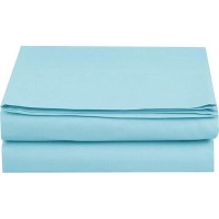 Elegant Comfort Premium Hotel Quality 1-Piece Flat Sheet  Luxury And Softest 1500 Premium Hotel Quality Microfiber Bedding Flat Sheet  Wrinkle-Free  Stain-Resistant  Full  Aqua