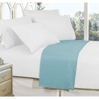 Elegant Comfort Premium Hotel Quality 1-Piece Flat Sheet  Luxury And Softest 1500 Premium Hotel Quality Microfiber Bedding Flat Sheet  Wrinkle-Free  Stain-Resistant  Full  Aqua