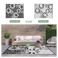 Genimo Outdoor Rug Waterproof For Patios Clearance 8 X 10 Reversible Plastic Straw Floral Camping Carpet Large Area Rugs Mat