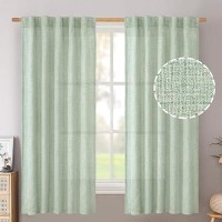 Bgment Linen Curtains 63 Inch Length 2 Panels For Window Back Tab Rod Pocket Textured Drapes Light Filtering Privacy For Short