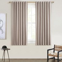 Qjmydeco Black Out Linen Boho Curtains 63 Inch Long Livingbedroom Curtains 63 Inches Length 2 Panels Set Drapes For 64Window