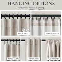 Qjmydeco 54 Inch Curtains Sunblock Curtains For Bedroom 2 Panel Sets  Total Blackout Insulated Opaque Curtains For Summer Heat 4-1/2 Ft Drapes For 50 Inch Small Window Natural Light Brown (50