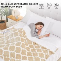 Homemate Heated Blanket Electric Queen Size 84X90 Heating Blanket With 10 Fast Heat Levels 8 Hours Auto Off Ultra Soft Cozy Fl