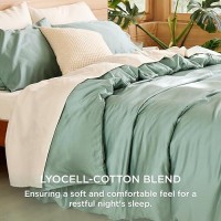 Bedsure Cotton Duvet Cover Queen Size Soft And Breathable Eucalyptus Lyocell Cotton Hybrid Comforter Cover Set For Hot Sleeper