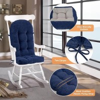 Rofiejox Rocking Chair Cushion Chenille Fabric Highdensity Sponge Durable Comfort Nonslip Bottom Tufted Seat Pads With Tie