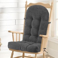 Rofiejox Rocking Chair Cushion Chenille Fabric Highdensity Sponge Durable Comfort Nonslip Bottom Tufted Seat Pads With Tie