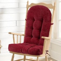 Rofiejox Rocking Chair Cushion Chenille Fabric Highdensity Sponge Durable Comfort Nonslip Bottom Tufted Seat Pads With Tie