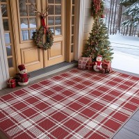 Genimo Christmas Outdoor Rug For Patio Clearance 5X8 Waterproof Mat Reversible Plastic Straw Camping Rugs For Christmas Part