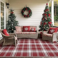 Genimo Christmas Outdoor Rug For Patio Clearance 5X8 Waterproof Mat Reversible Plastic Straw Camping Rugs For Christmas Part