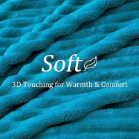 Bedelite Fleece Throw Blanket For Couch  300Gsm Soft & Warm Fluffy Twin Blanket  Decorative And Giftable Striped Teal Blankets For Women  Men  60