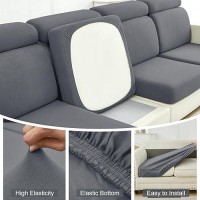 Dissa Waterproof Couch Cushion Covers  Washable Sofa Cushion Covers  Stretch Sofa Slipcovers  Sofa Seat Couch Sofa Covers For Pets Furniture Protector(Chaise Cover  Light Gray)