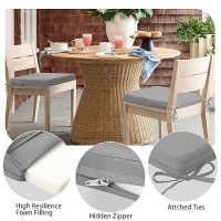 Ideehome Outdoor Chair Cushions Set Of 4 17 X 16 Outdoor Cushion Seat Cushion Waterproof Patio Furniture Cushions With Tie