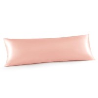 Infiixso Body Pillow Cover With Zipper  Luxury Mulberry Silk Long Body Pillow Case 20X54 Inches  Ultra Smooth And Soft Cooling Body Pillow Pillowcase  Gift For Women  Men(Rose Pink)