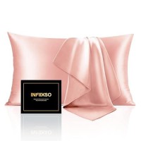 Infiixso Mulberry Silk Pillowcase For Hair And Skin  Silk Pillow Cases Queen Size Set Of 2 With Hidden Zipper 20