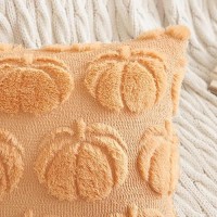 Miulee Fall Throw Pillow Covers 18 X 18 Decorative Pumpkin Pattern Pillow Covers Soft Plush Faux Wool Couch Pillow Covers For Ho