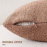 Foindtower Decorative Textured Boucle Throw Pillow Covers Accent Solid Pillow Cases Neutral Soft Cozy Couch Cushion Case For Cha