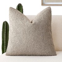 Foindtower Decorative Textured Boucle Throw Pillow Covers Accent Solid Pillow Cases Neutral Soft Cozy Couch Cushion Case For Cha