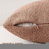 Foindtower Decorative Textured Boucle Throw Pillow Covers Accent Solid Pillow Cases Neutral Soft Cozy Couch Cushion Case For Cha