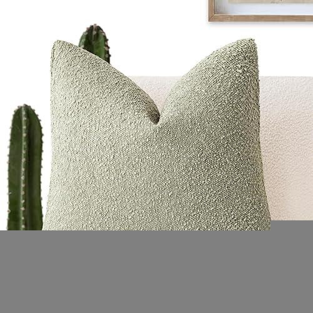 Foindtower Decorative Textured Boucle Throw Pillow Covers Accent Solid Pillow Cases Neutral Soft Cozy Couch Cushion Case For Cha