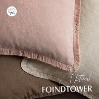 Foindtower Decorative Linen Fringe Throw Pillow Covers Cozy Boho Farmhouse Cushion Cover With Tassels Soft Accent Pillowcase For Chair Sofa Bed Living Room Home Decor  22?22 Inch  1Pc Light Pink