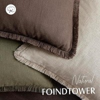 Foindtower Decorative Linen Fringe Throw Pillow Covers Cozy Boho Farmhouse Cushion Cover With Tassels Soft Accent Pillowcase For Chair Sofa Bed Living Room Home Decor  16?16 Inch  1Pc Reddish Brown