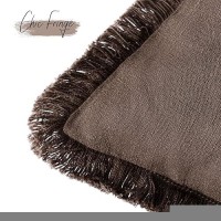 Foindtower Decorative Linen Fringe Throw Pillow Covers Cozy Boho Farmhouse Cushion Cover With Tassels Soft Accent Pillowcase For Chair Sofa Bed Living Room Home Decor  26?26 Inch  1Pc Reddish Brown