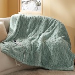 Bedsure Electric Heated Blanket Throw Jacquard Shaggy Sherpa Fast Heating Electric Blanket With 6 Heating Levels 3H Auto Shut