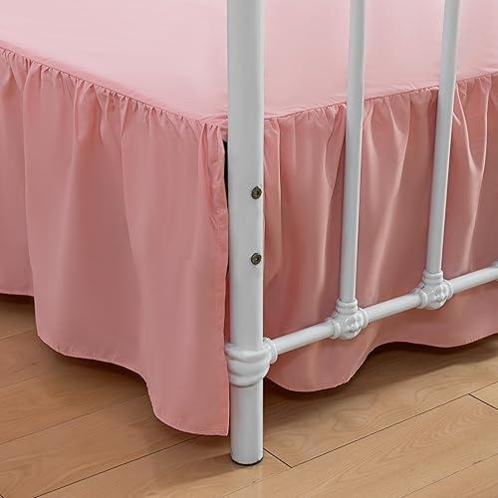 Xuan Dian Bed Skirt Twin Size Ruffled Bed Skirt With Split Corners 18 Inch Drop Dust Ruffle Bed Skirt With Platform 18 Inch B