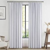 Complete Blackout 90 Inch Curtains Rustic Closet Kids Curtains 2 Panel Set Linen Cotton Large Window Energy Saving Weather Thermal Curtain Farmhouse Kitchen Boho Drapes Hook Belt/Pinch Pleated