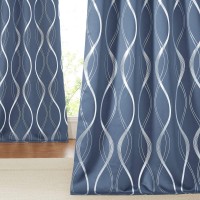 Nicetown Blackout Curtains 72 Inches Long Stone Blue 2 Panels 34 X 72 Inch Microfiber Noise Reducing Thermal Insulated Wave