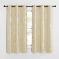 Nicetown Bedroom Curtains Small Blackout Panels Biscotti Beige Set Of 2 34 By 45 Inch Window Treatment Thermal Insulated Bla