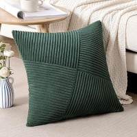 Miulee Christmas Corduroy Throw Pillow Covers Pack Of 2 Decorative Windmill Striped Spliced Soft Couch Pillowcases Boho Patchwor