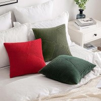 Miulee Christmas Corduroy Throw Pillow Covers Pack Of 2 Decorative Windmill Striped Spliced Soft Couch Pillowcases Boho Patchwor