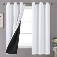 Youngstex Insulated 100 Blackout Curtains 63 Inch Length For Bedroom Double Layer Grommet Full Light Blocking Window Drapes Pr